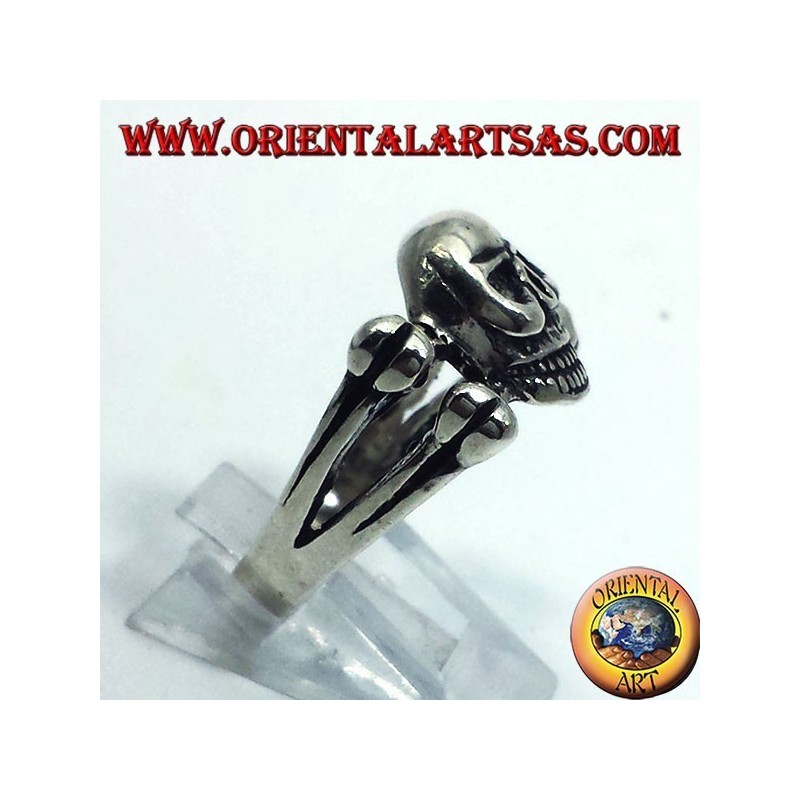 silver ring, on the skull bones