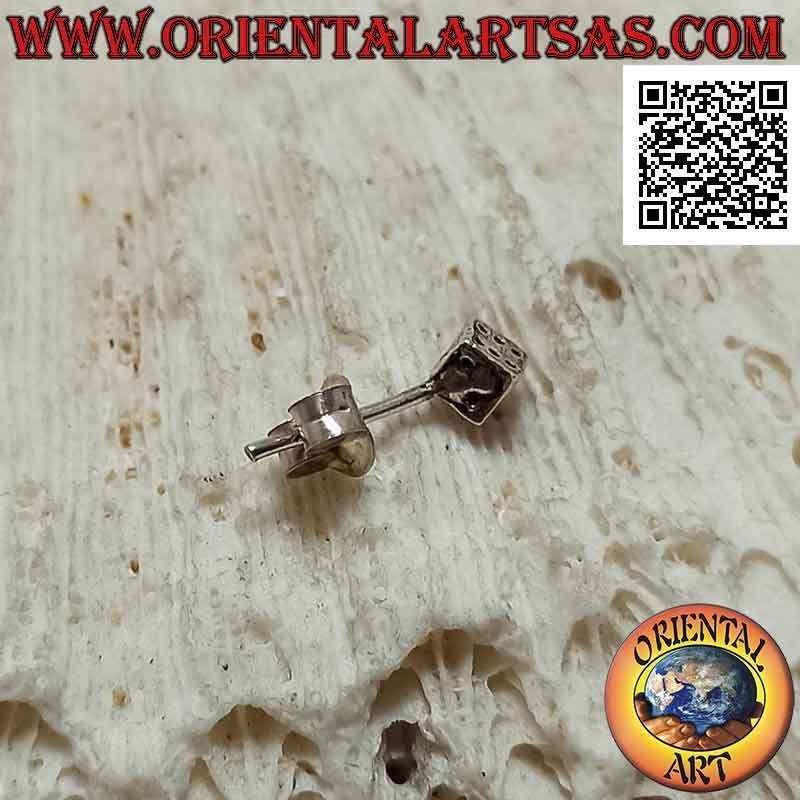 Mini pendiente de plata, el cubo de seis caras