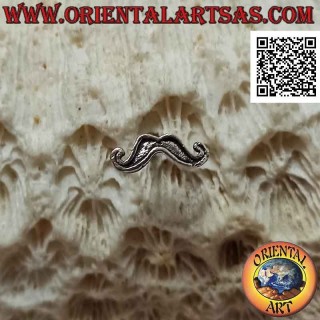 Mini boucle d'oreille en argent, moustache