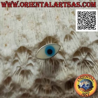 Mini silver earring, the blue shuttle eye