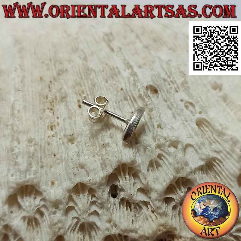 Mini boucle d'oreille en argent, l'oeil navette bleu