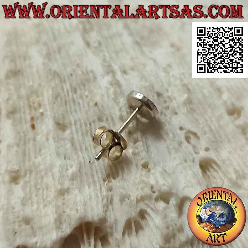 Mini pendiente de plata, el ojo redondo (rojo)