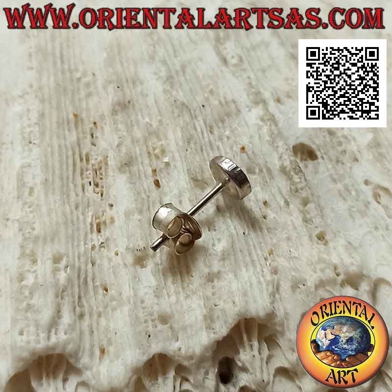 Mini boucle d'oreille en argent, l'oeil rond (vert)