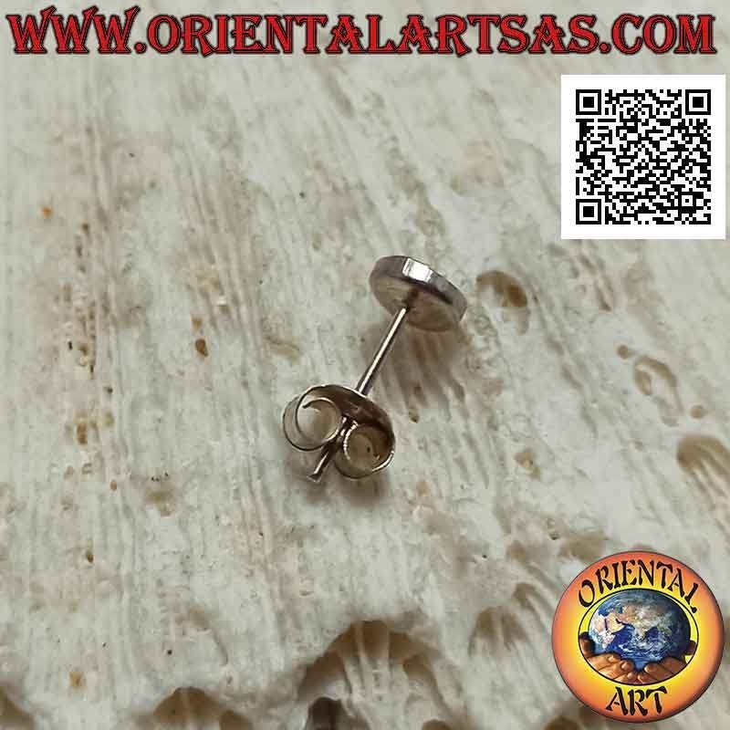 Mini boucle d'oreille en argent, l'oeil rond (noir)