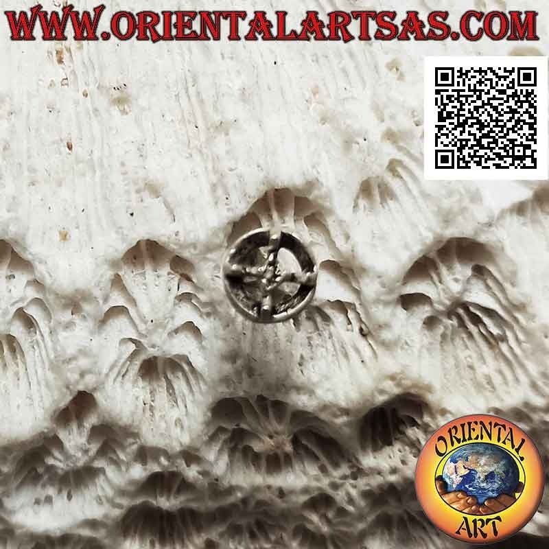 Mini pendiente de plata, la rueda solar