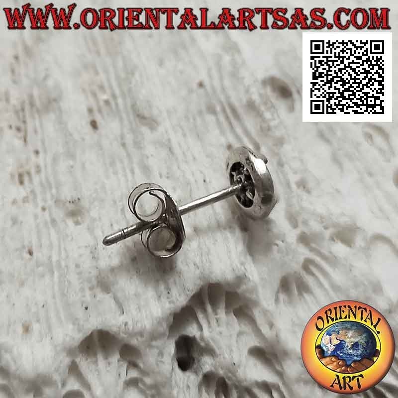 Mini boucle d'oreille en argent, la roue solaire