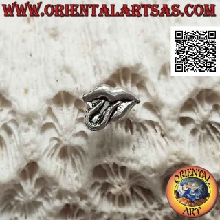 Mini boucle d'oreille en argent, la langue des "Rolling Stones"