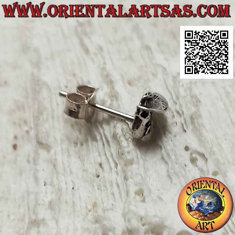 Mini boucle d'oreille en argent, le petit cochon au chapeau de cowboy