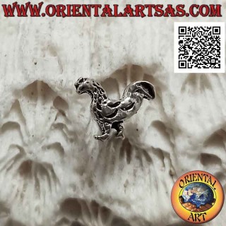 Pendiente de plata mini, el gallo