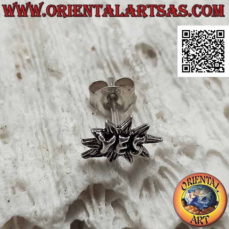 Mini boucle d'oreille en argent, "oui" en relief