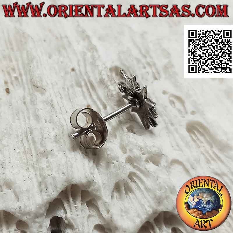 Mini boucle d'oreille en argent, "oui" en relief