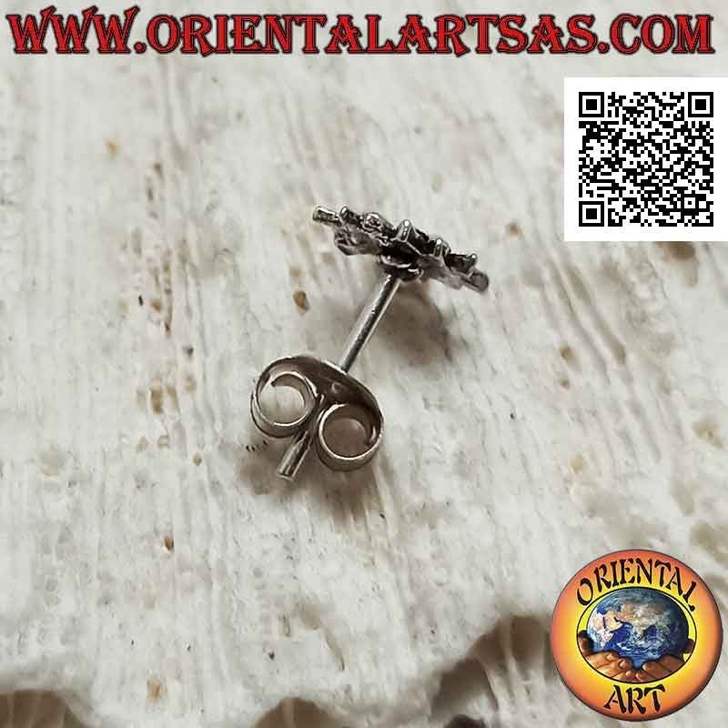 Mini boucle d'oreille en argent, "non" en relief