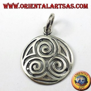 pendentif en argent, Le druidista triple spirale