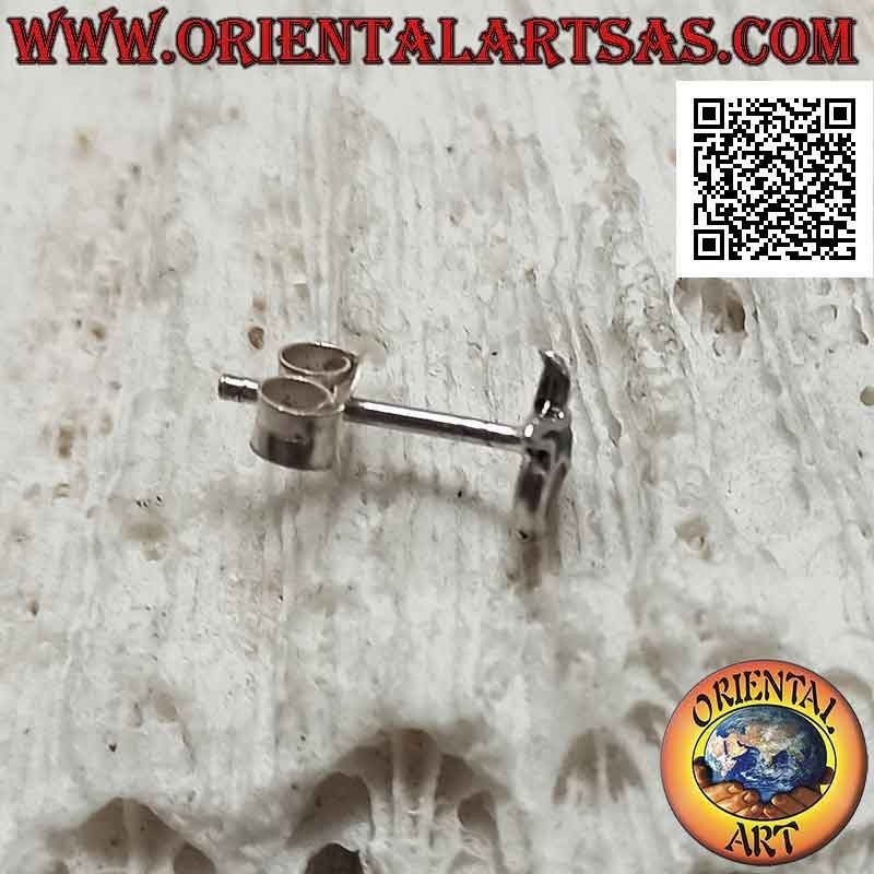 Mini orecchino in argento, la mela rossa (smaltata)