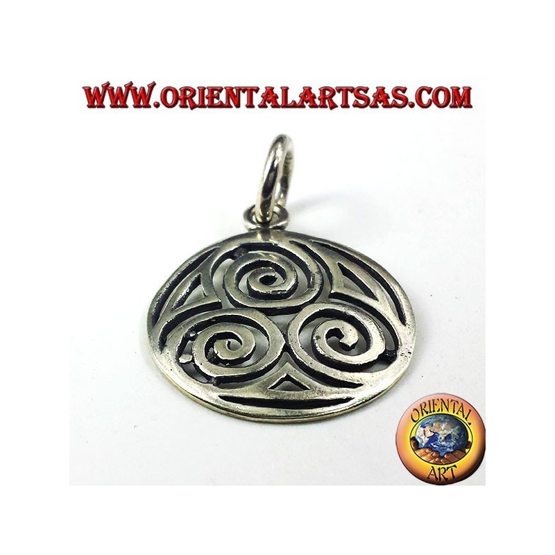 pendentif en argent, Le druidista triple spirale