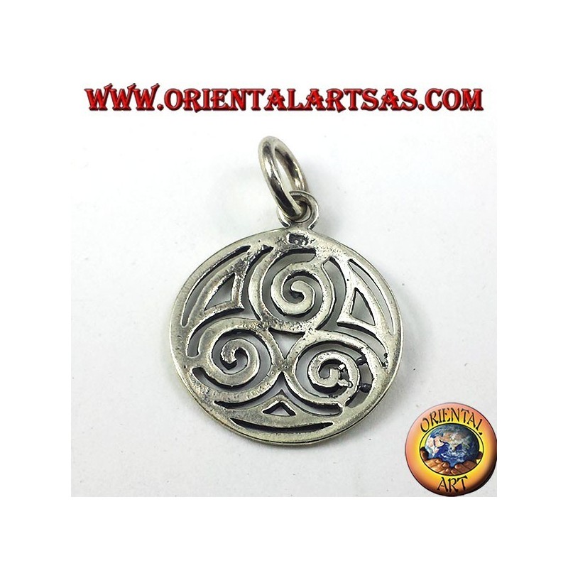 pendentif en argent, Le druidista triple spirale