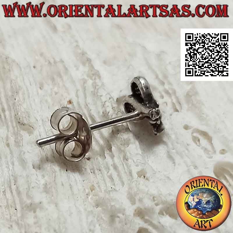 Mini silver earring, tennis rackets