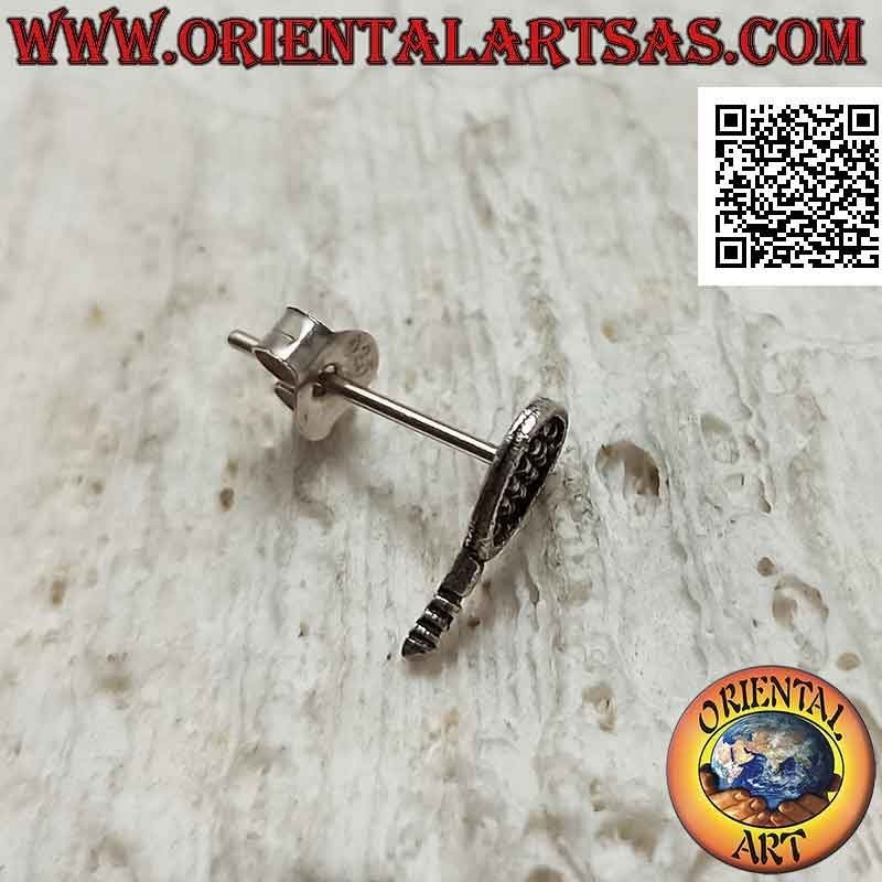 Mini pendientes en plata, la raqueta de tenis