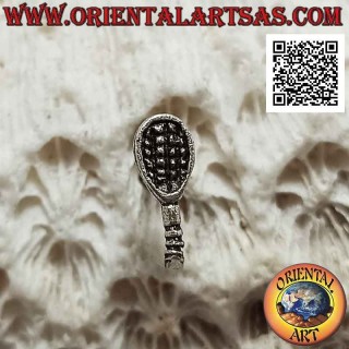 Mini pendientes en plata, la raqueta de tenis