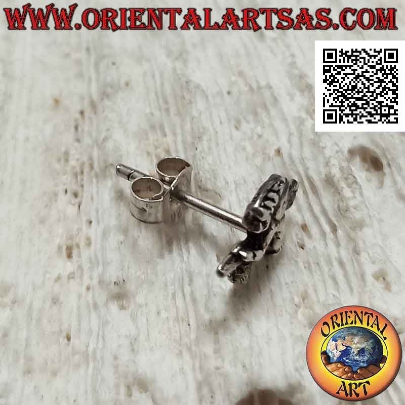 Mini silver earring, the witch on the broom (a)