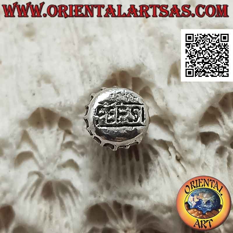 Mini boucle d'oreille en argent, le bouchon du "Pepsi"