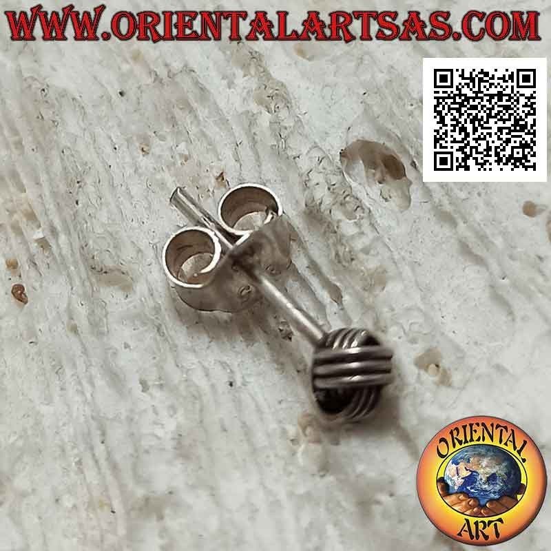 Mini boucle d'oreille en argent, la boule Sepak Takraw