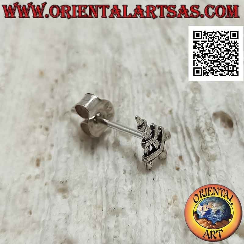 Mini silver earring, the Eiffel tower