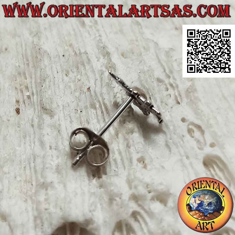 Mini boucle d'oreille en argent, la tour Eiffel