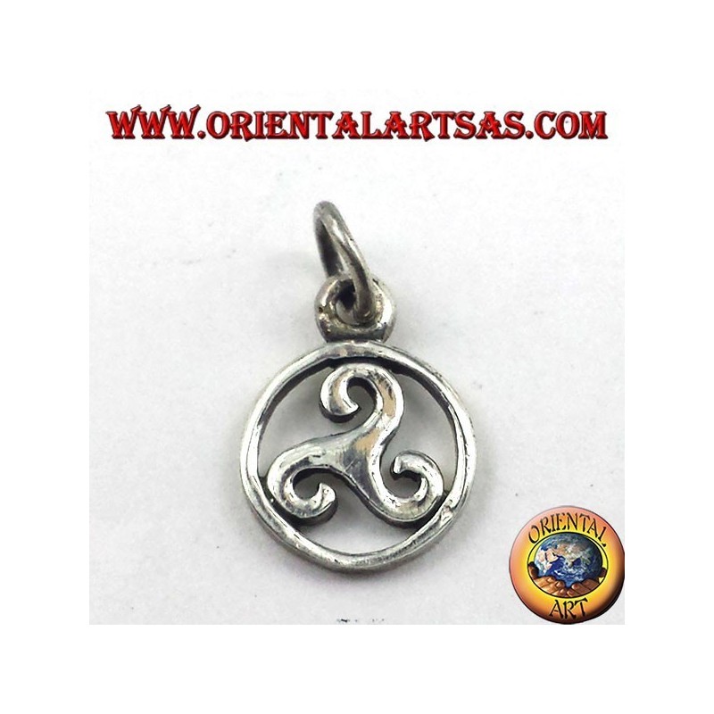 silver pendant, triskelion in the cosmic circle symbol of the Baltic