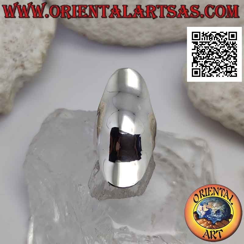 Anillo plateado liso en forma de cubierta de dedo ondulada