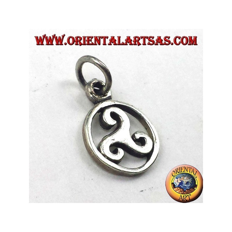 silver pendant, triskelion in the cosmic circle symbol of the Baltic