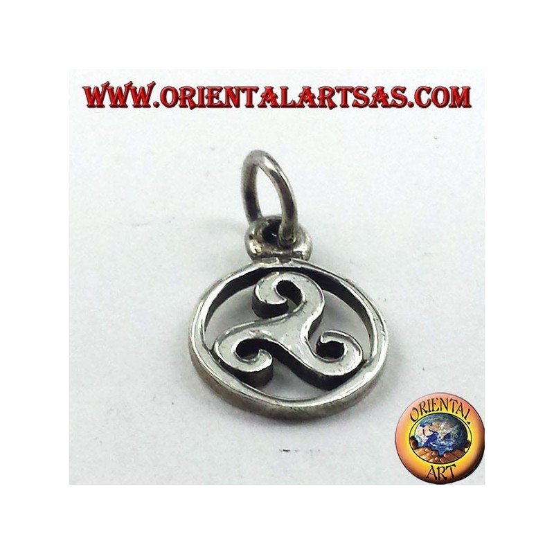 silver pendant, triskelion in the cosmic circle symbol of the Baltic