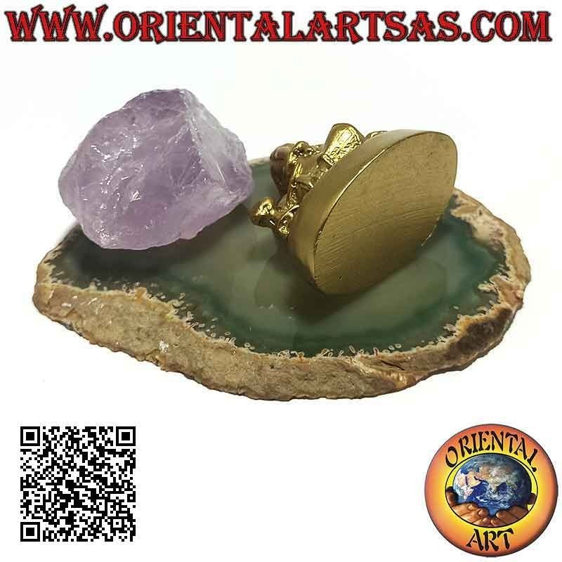 Ganesh sculpture "the elephant God" semi-reclining, in resin (5 cm gilded)