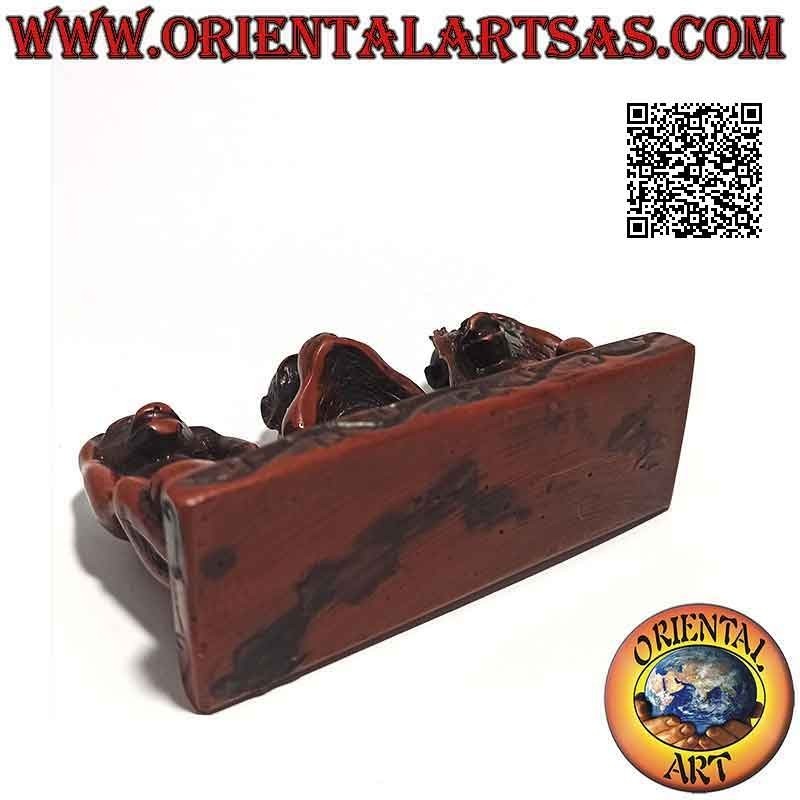 Skulptur "Die drei weisen Affen" mit Harzsockel (Sprichwort "Ich sehe nicht, ich höre nicht und ich spreche nicht")