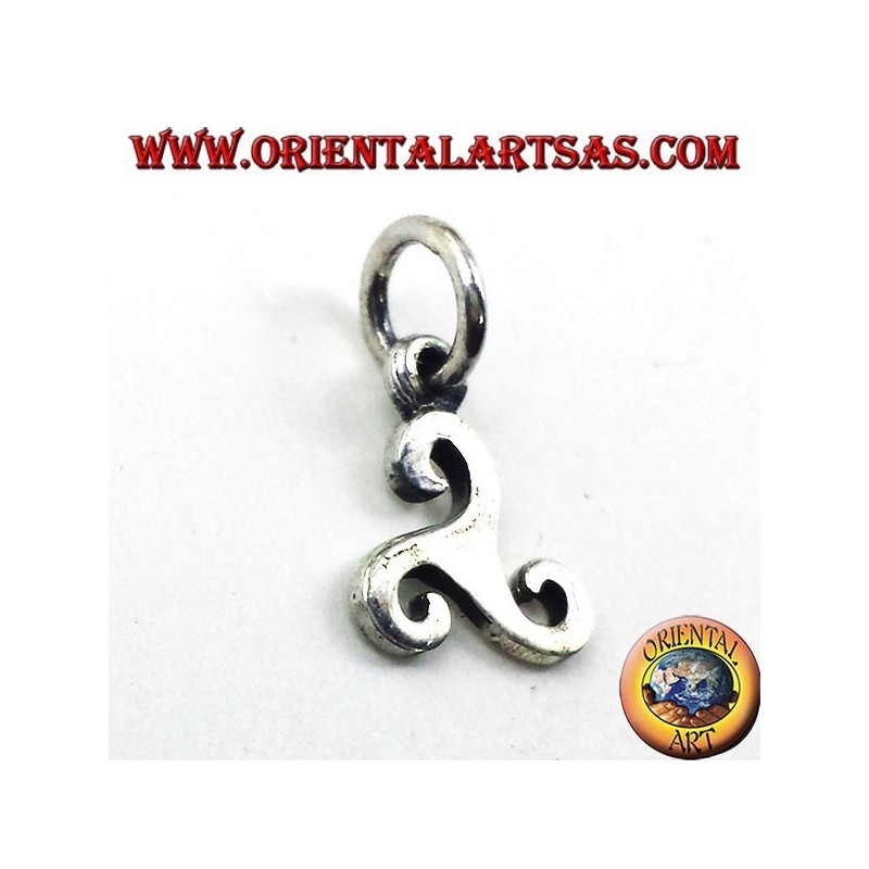 silver pendant, triskelion symbol of the Baltic