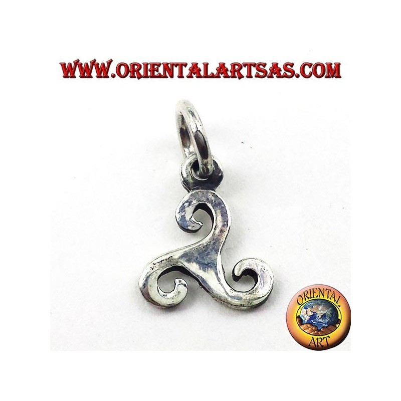 silver pendant, triskelion symbol of the Baltic