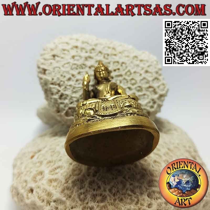 Buddha sculpture of blessing on the altar in 7.5 cm gilded brass