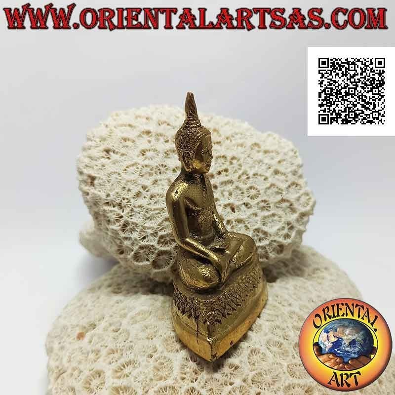 Escultura de Buda "Bhumisparsha Mudra - Sometiendo al demonio Mara" en el altar (8 cm)