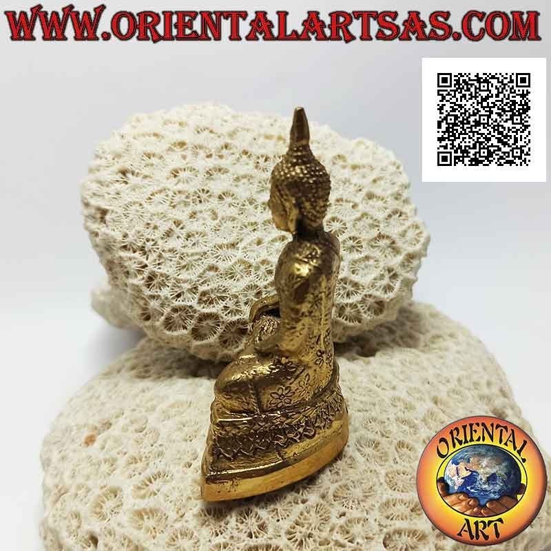 Scultura Buddha "Bhumisparsha Mudra - Sottomettendo il demone Mara" sull'altare (8 cm)