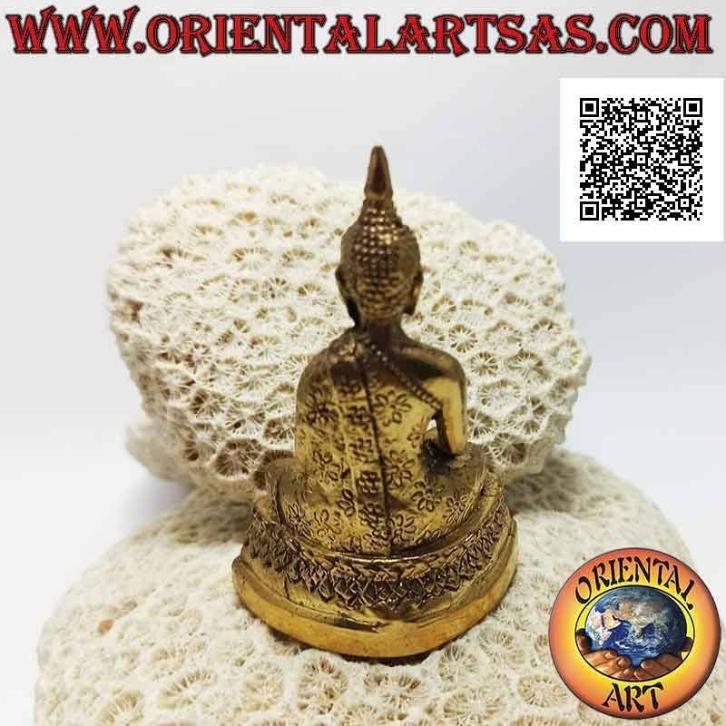Buddha-Skulptur "Bhumisparsha Mudra - Unterwerfung des Dämons Mara" auf dem Altar (8 cm)