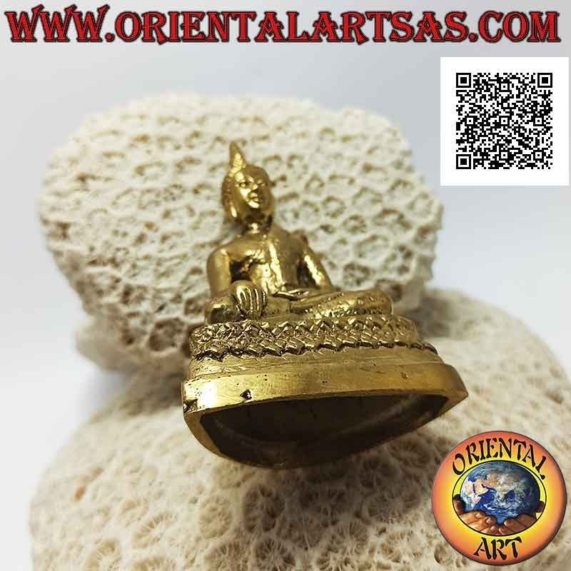 Scultura Buddha "Bhumisparsha Mudra - Sottomettendo il demone Mara" sull'altare (8 cm)