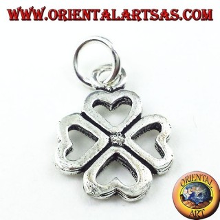 silver pendant, four-leaf clover