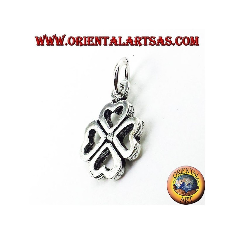 silver pendant, four-leaf clover