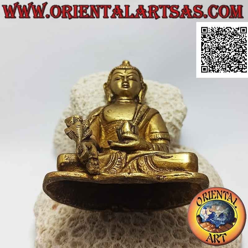 Buddha sculpture "Bhaiṣajyaguru - Buddha of Medicine and Master of the Cures" Nepalese brass (12 cm)