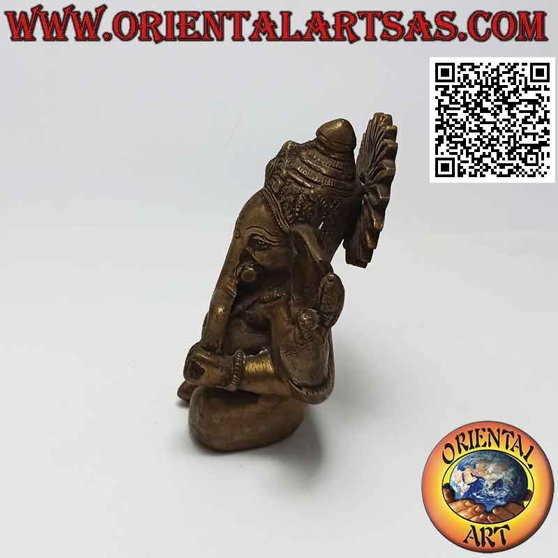 12 cm brass sculpture of Ganesh "the elephant god" Nepalese seated