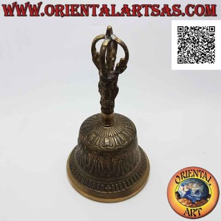 Tibetische Glocke "Ghanta" mit Dorje- oder Vajra-Griff für Gebet und Meditation (20 cm)