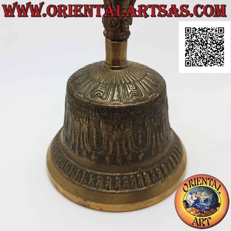 Campana tibetana "Ghanta" con mango dorje o vajra para oración y meditación (20 cm)