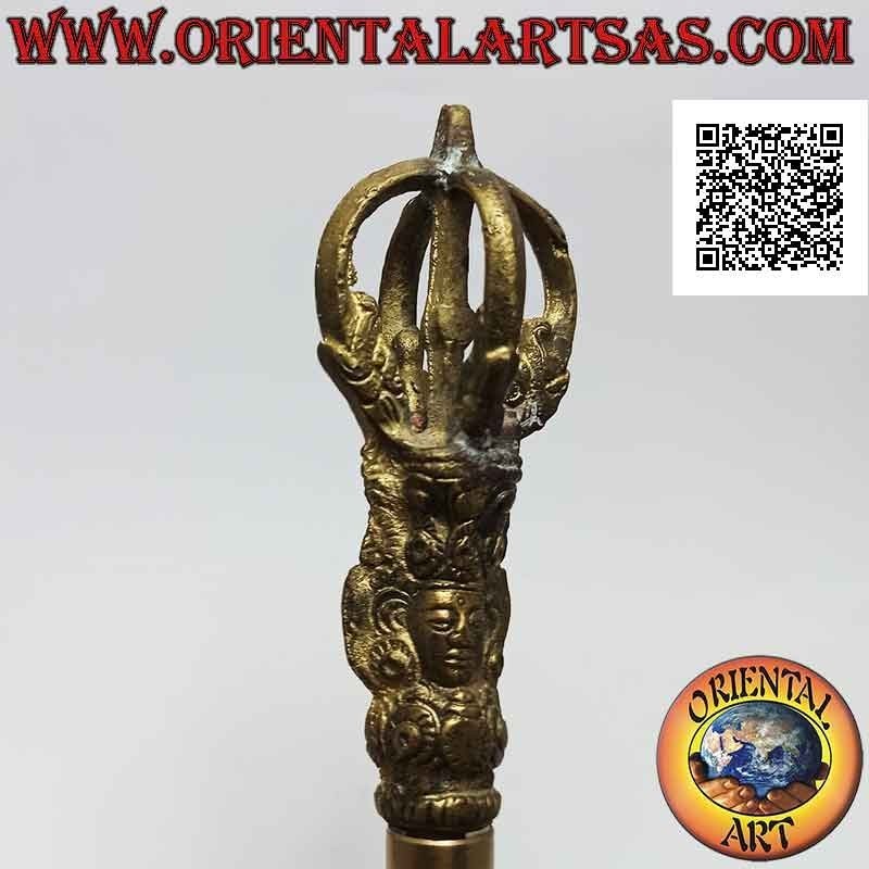 Campana tibetana "Ghanta" con mango dorje o vajra para oración y meditación (20 cm)