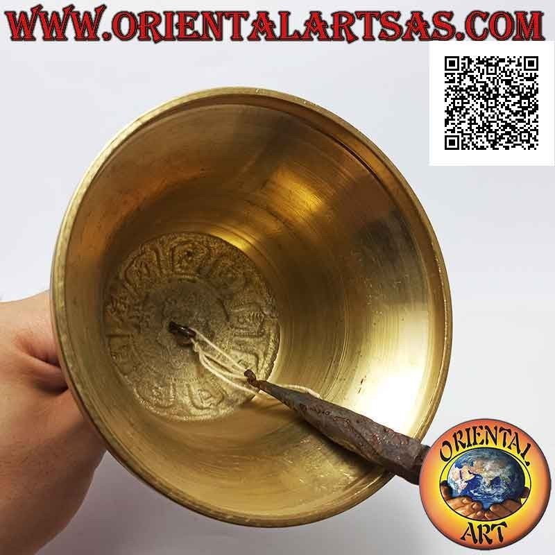Campana tibetana "Ghanta" con manico dorje o vajra da preghiera e meditazione (20 cm)
