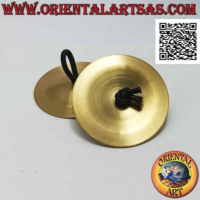 Smooth brass cymbals or Tingshas 5.5 cm Ø